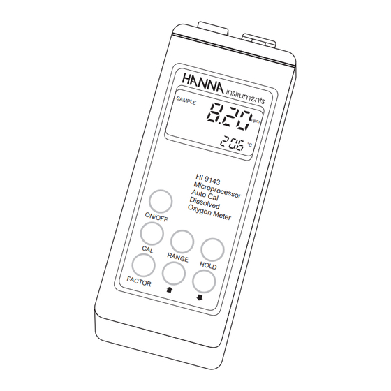 Hanna Instruments HI 9143 Instruction Manual