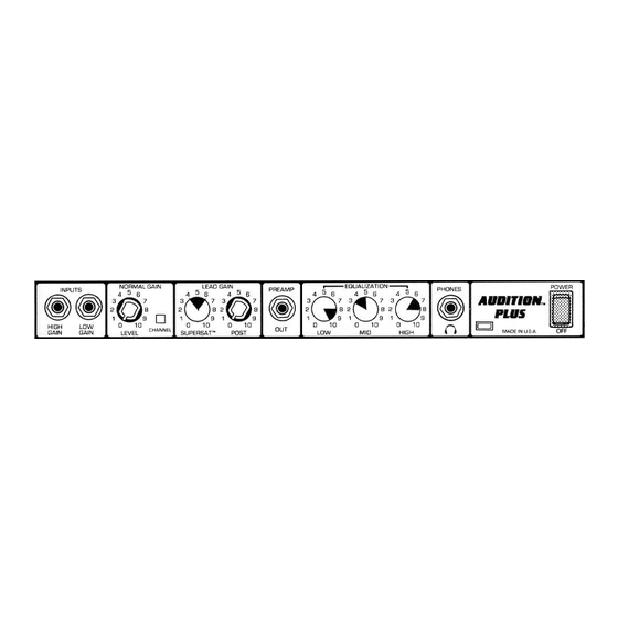 Peavey Audition Audition Plus User Manual