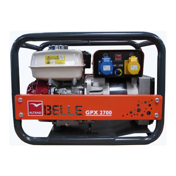 User Manuals: Altrad BELLE GPX Series Power Generator