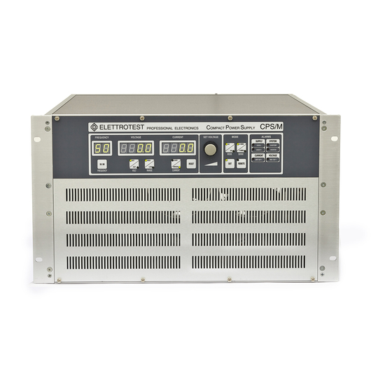 User Manuals: Elettrotest CPS AC Power Supplies