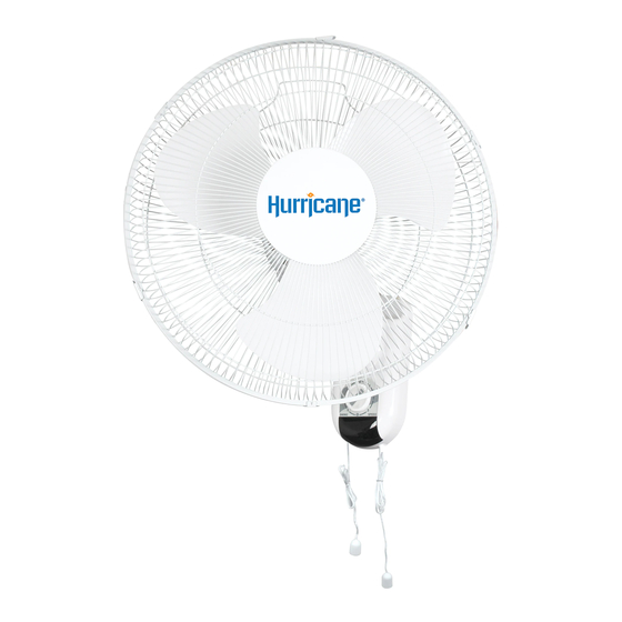 Hurricane CLASSIC 16" OSCILLATING WALL MOUNT FAN Instructions For Use