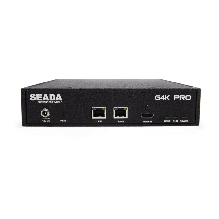 Seada G4K Pro Quick Start Manual