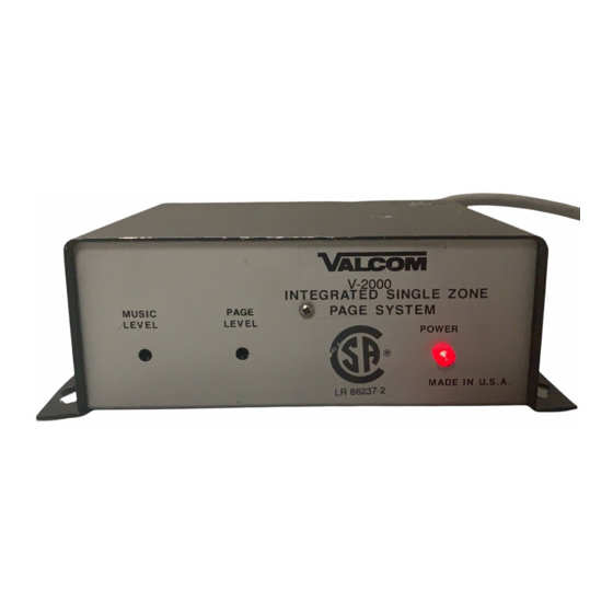 Valcom V-2000 Manual