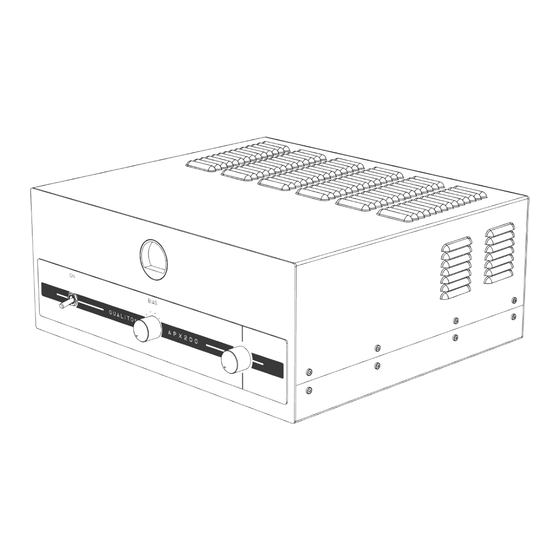 qualiton APX200 Tube Power Amplifier Manuals