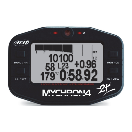 AIM MYCHRON4 2T DATA LOGGER QUICK MANUAL | ManualsLib