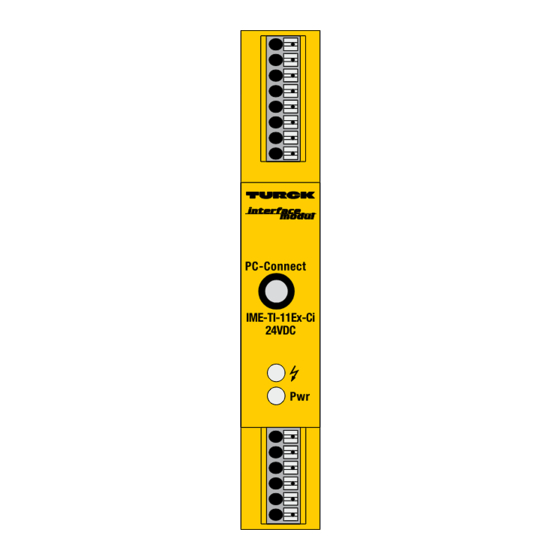turck interface modul IME-TI-11Ex-Ci/24VDC Quick Installation Manual