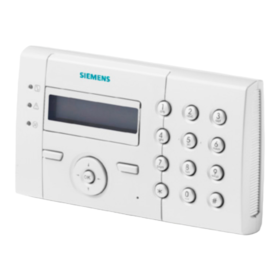 Siemens SPCK 420 LCD Keypad Manuals