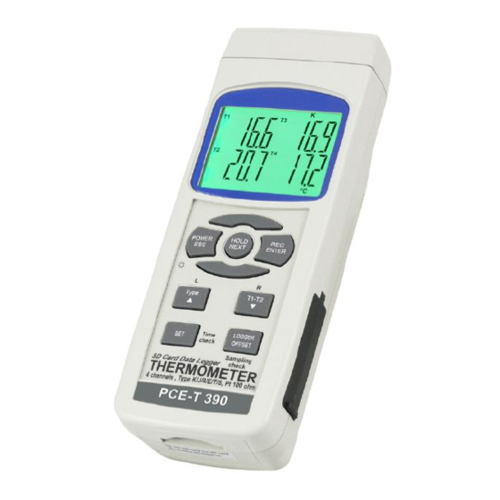 PCE Instruments PCE-T 390 Manual