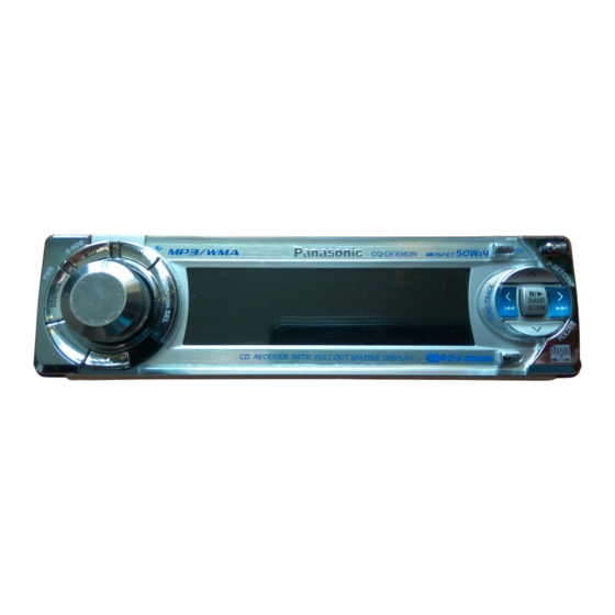 Panasonic CQ-DFX983N Operating Instructions Manual
