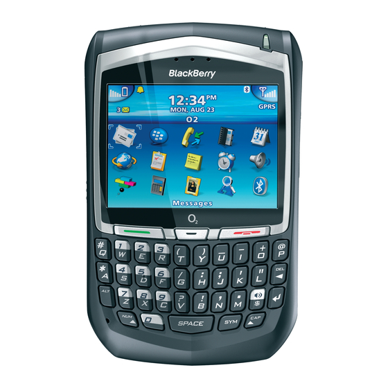 BLACKBERRY 8700G - GETTING STARTED GUIDE @@ LIMITED INTERNET SERVICE FROM O2 Manuals