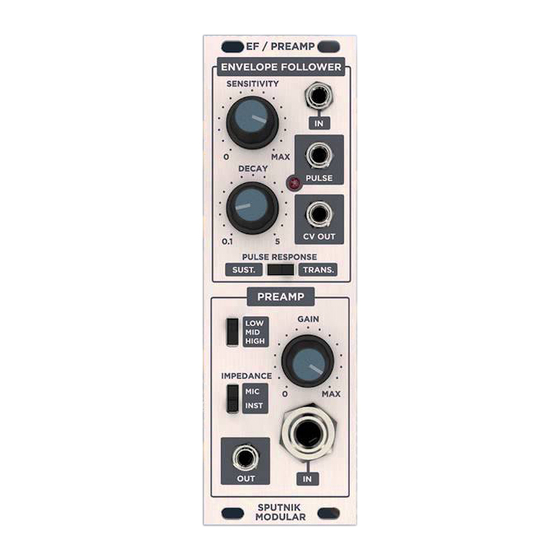 SPUTNIK MODULAR ENVELOPE FOLLOWER / PREAMP Manual