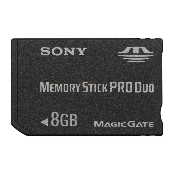 Sony MSX-M1GS Operating Instructions (Memory Stick Media) Operating Instructions