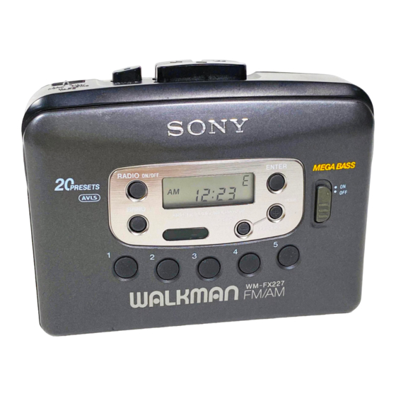 Sony Walkman WM-FX221 Getting Started Manual