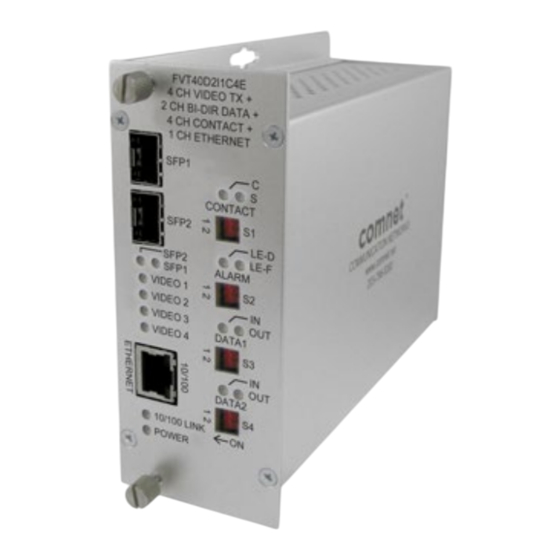 Comnet FVT40D2I1C4E Installation And Operation Manual