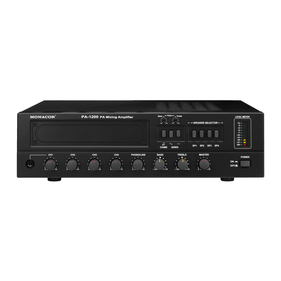 Monacor PA-1200 Instruction Manual