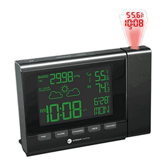 User Manuals: Ambient Weather RC-8401 Projection Clock