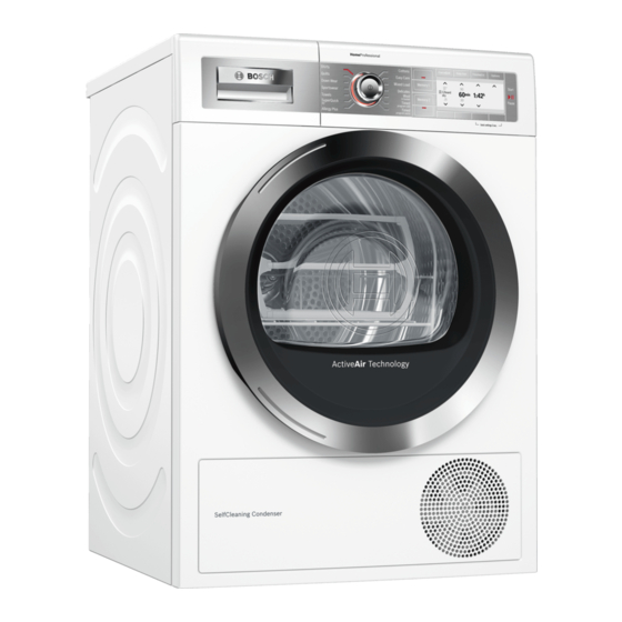 Bosch WTY877W0AU Installation And Operating Instructions Manual