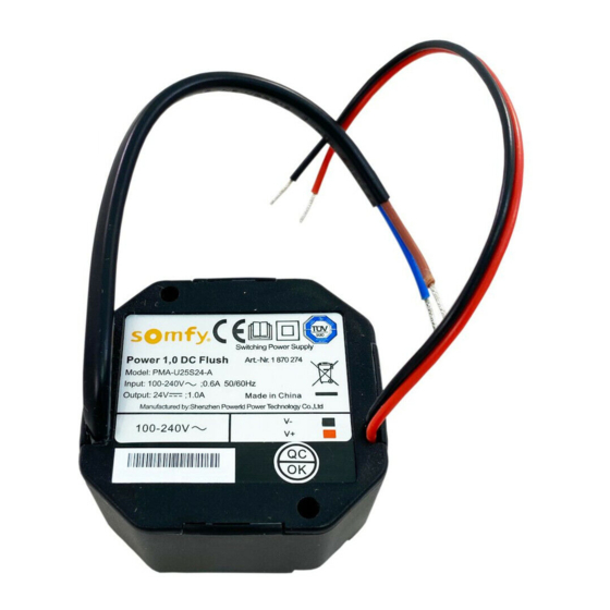 SOMFY Power 1.0 DC Flush Installation Instructions
