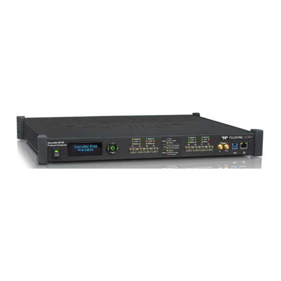Teledyne Lecroy Everywhereyoulook SierraNet M168 Quick Start
