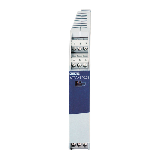 JUMO dTRANS T02j Operating Instructions Manual