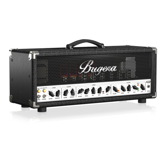 Bugera 6262-212 Infinium Quick Start Manual