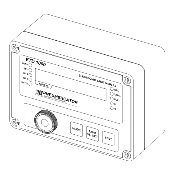 Pneumercator ETD1000 Instruction Manual