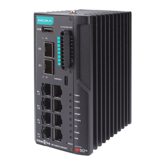 Moxa Technologies EtherFire IEF-G9010-2MGSFP Series Quick Installation Manual