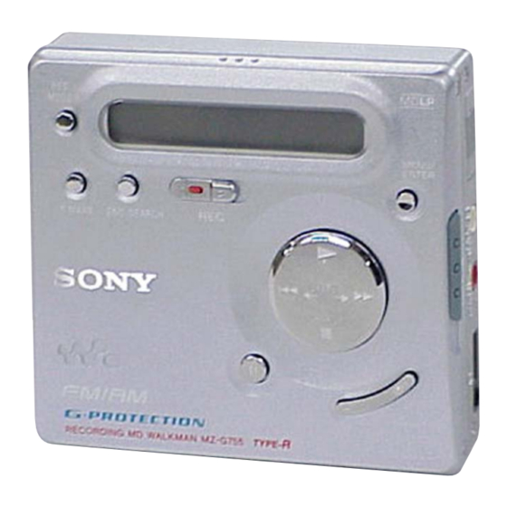 Sony MZ-G755 Operating Instructions Manual