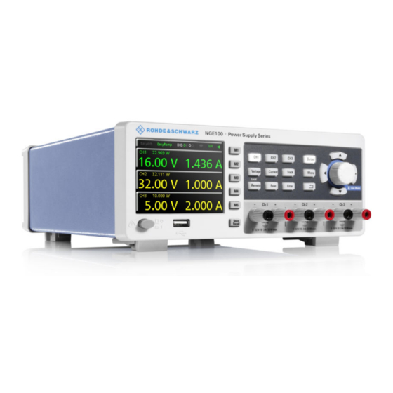 Rohde & Schwarz NGE100 Getting Started