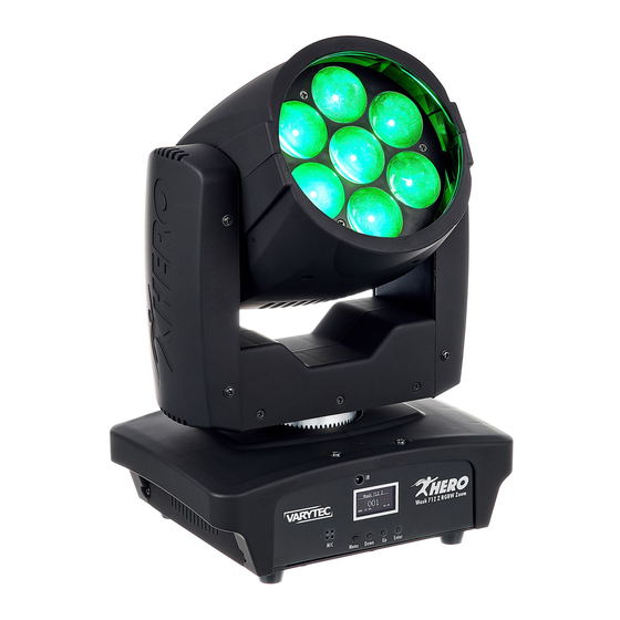 Varytec Hero Wash 712 Z RGBW Zoom User Manual