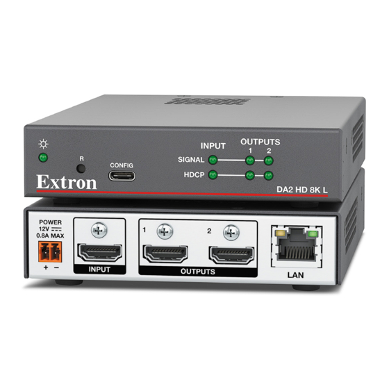 Extron electronics DA2 HD 8K L Setup Manual