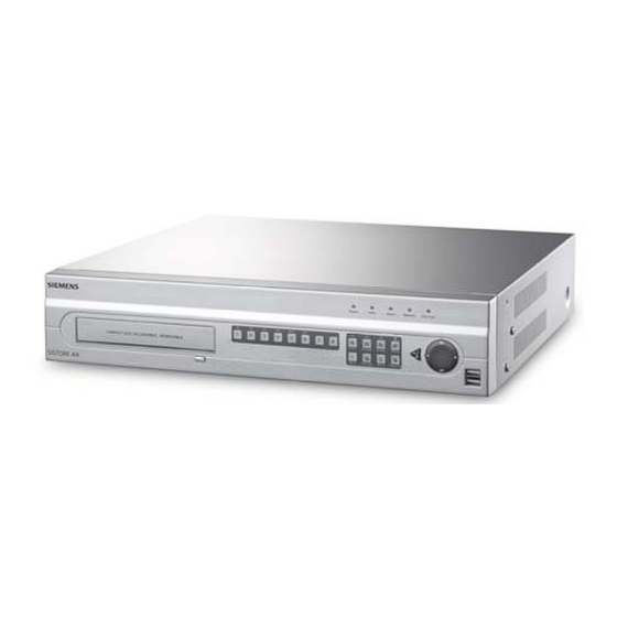 Siemens SISTORE AX8 250/100 V2.8 Installation Manual