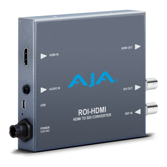 AJA ROI Series Installation And Operation Manual