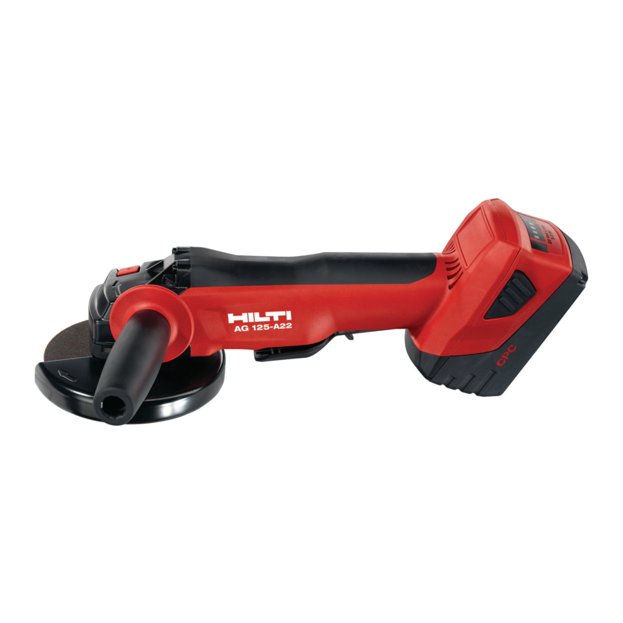 Hilti AG 125-A22 Operating Instructions Manual