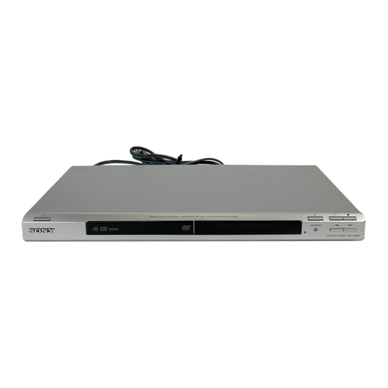 Sony DVP-NS55P - Single Disc DVD Player Manuals