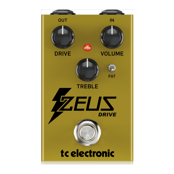 TC Electronic ZEUS DRIVE OVERDRIVE Quick Start Manual