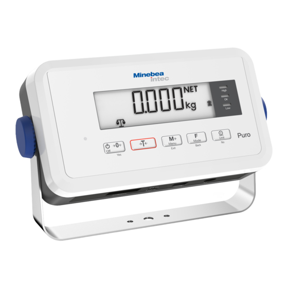 Minebea Intec Weight indicator Puro Operating Instructions Manual