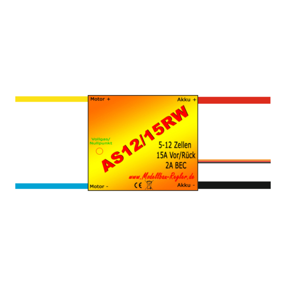 Modellbau-Regler AS-12/15RW User Manual