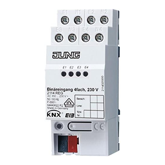 Jung KNX 2114 REG Operating Instructions