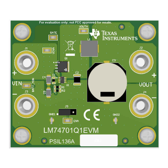 Texas Instruments LM74701-Q1EVM User Manual