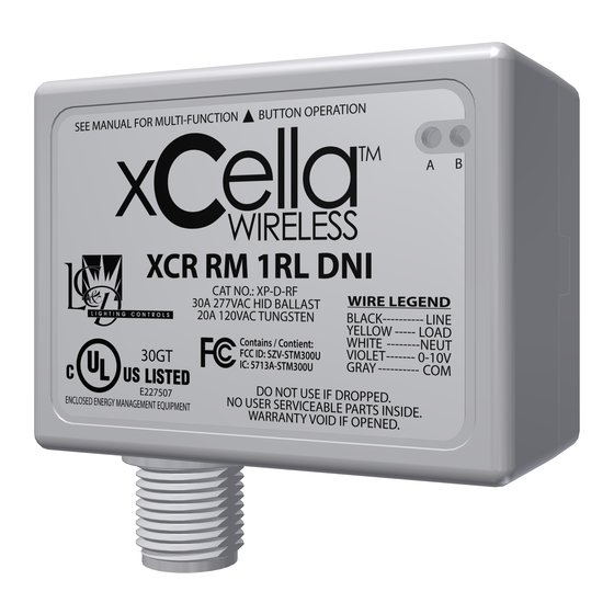 Acuity Controls xCella XCR RM 1RL DNI Setup & Pairing Manual
