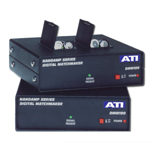 ATI Audio DMM100 Operating And Maintenance Manual