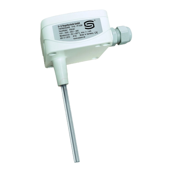 S+S Regeltechnik THERMASGARD TF 43 Dimensions And Installation Information