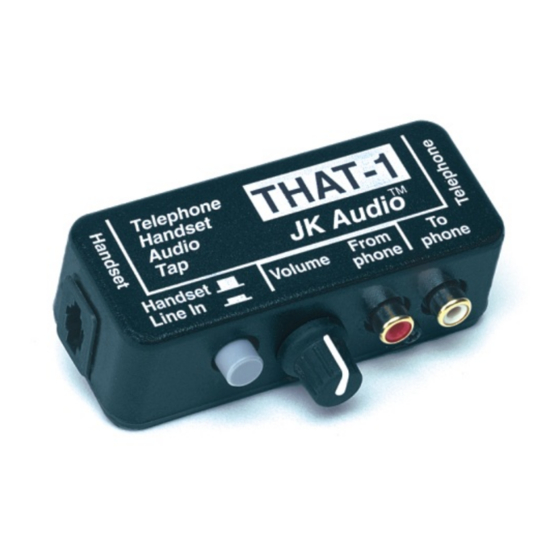JK Audio THAT-1 Manual