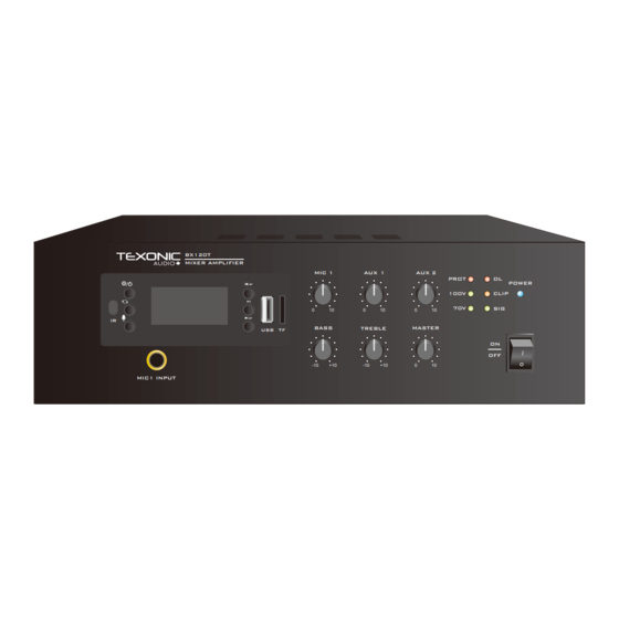 User Manuals: TEXONIC BX120T Amplifier FM Bluetooth
