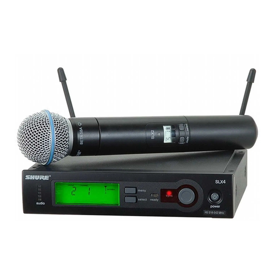 Shure SLX Quick Setup Manual
