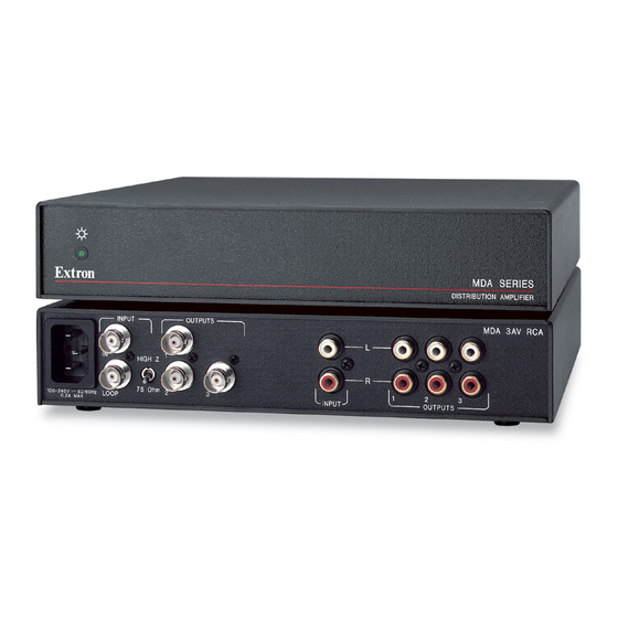 Extron electronics MDA 3AV RCA Specifications