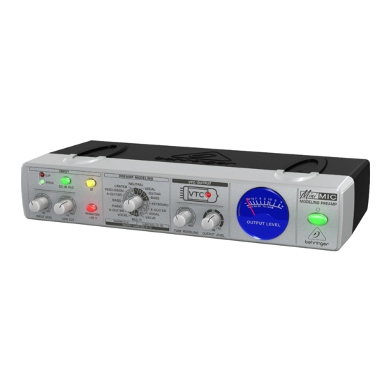 Behringer Minimic Mic800 User Manual