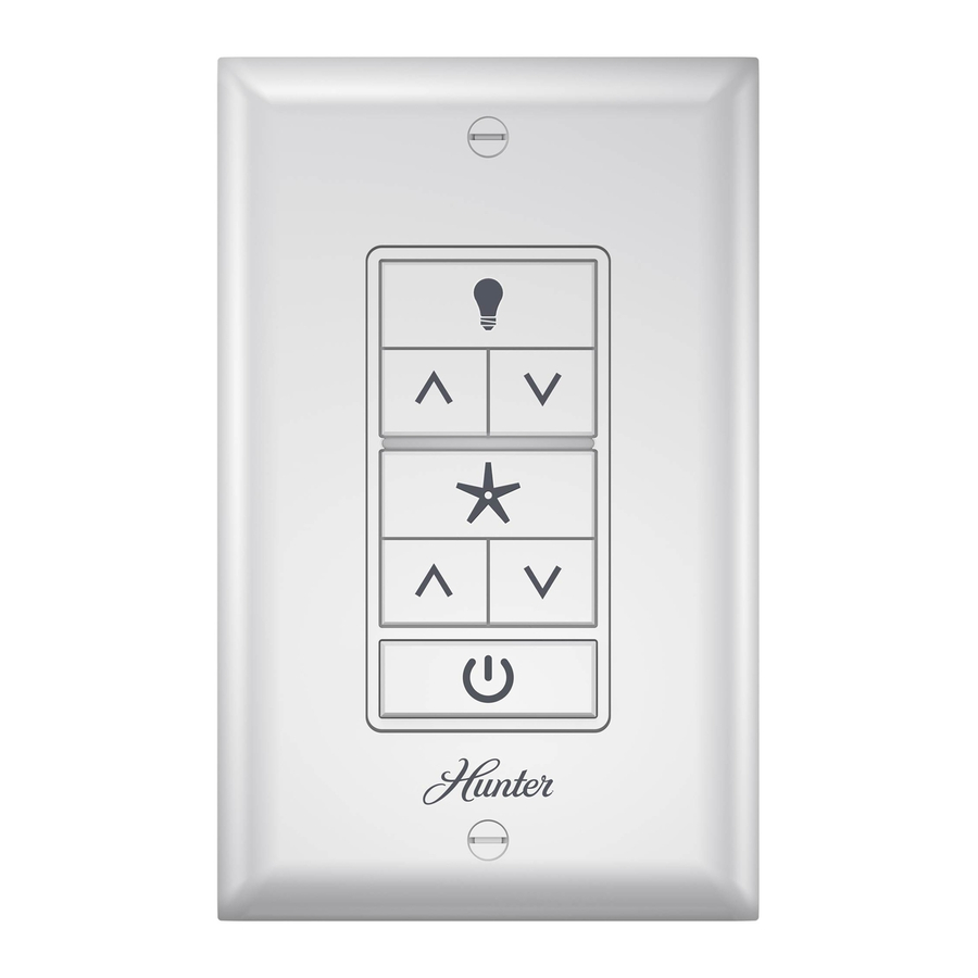 Hunter Ceiling Fan Remote Wall Control 99373, 99375 Manual