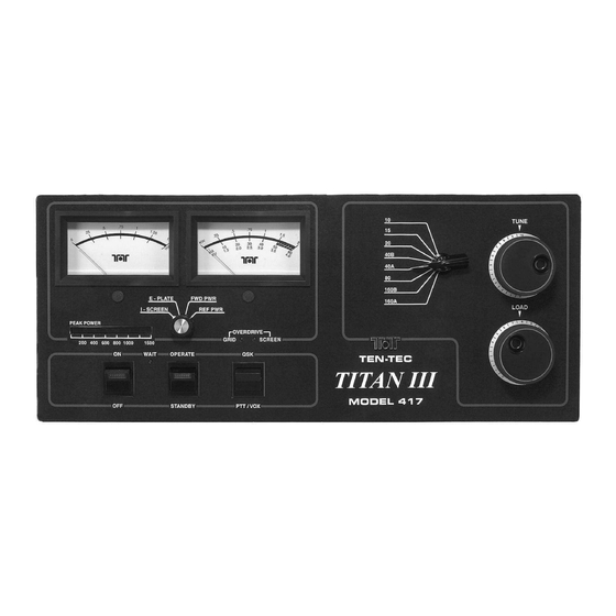 Ten-Tec TITAN III 417 Manual